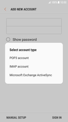 Press POP3 account. Press POP3 account.