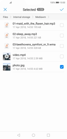 Press the confirm icon. Press the confirm icon.