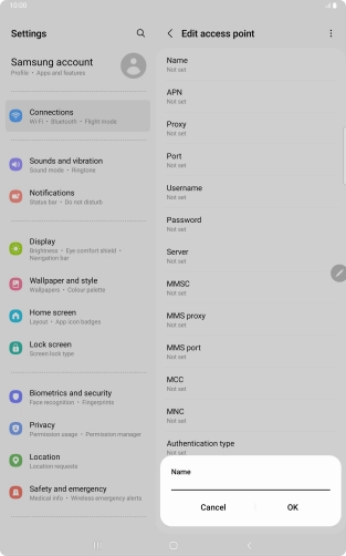 Key in EE Internet and press OK. Key in EE Internet and press OK.