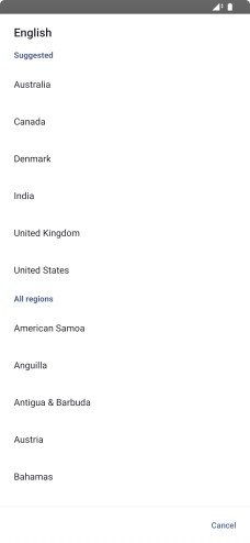 Press the required country. Press the required country.