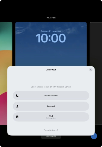Press the required focus mode. Press the required focus mode.