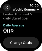 Follow the instructions on the screen to see an activity summary for the current week or to adjust the daily activity goal. Follow the instructions on the screen to see an activity summary for the current week or to adjust the daily activity goal.