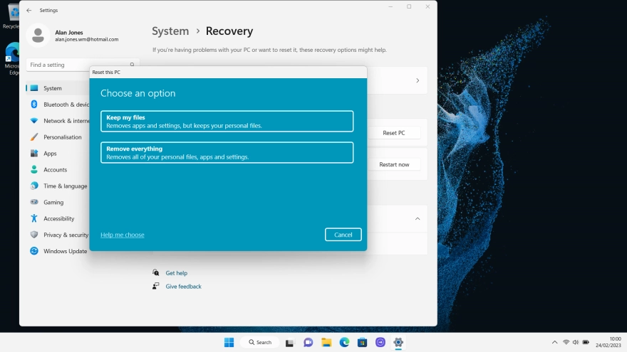 Click Remove everything. Click Remove everything.