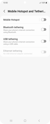 Press Mobile Hotspot. Press Mobile Hotspot.