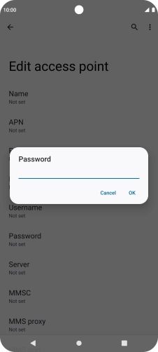 Key in secure and press OK. Key in secure and press OK.
