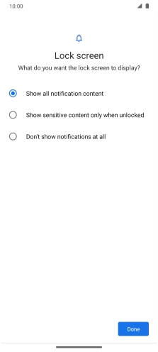 Press the required setting. Press the required setting.