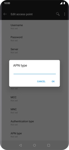 Key in default and press OK. Key in default and press OK.