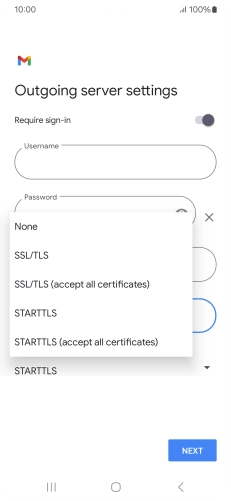 Press SSL/TLS. Press SSL/TLS.