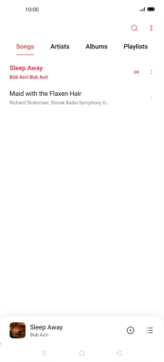 Press the song title at the bottom of the screen. Press the song title at the bottom of the screen.