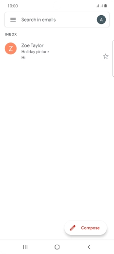 Press the email account icon. Press the email account icon.