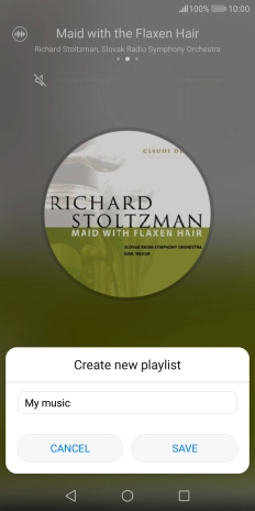 Key in a name for the playlist and press SAVE. Key in a name for the playlist and press SAVE.