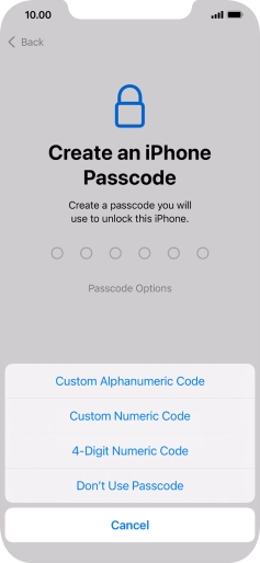 Follow the instructions on the screen to turn on use of phone lock code or press Don't Use Passcode. Follow the instructions on the screen to turn on use of phone lock code or press Don't Use Passcode.