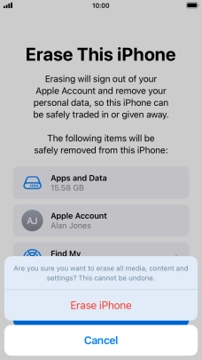 Press Erase iPhone. Press Erase iPhone.