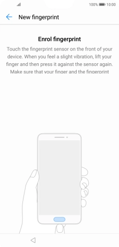 Follow the instructions on the screen to create the phone lock code using your fingerprint. Follow the instructions on the screen to create the phone lock code using your fingerprint.