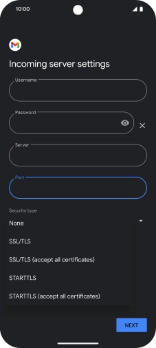 Press SSL/TLS. Press SSL/TLS.