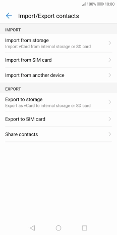 Press Import from SIM card. Press Import from SIM card.