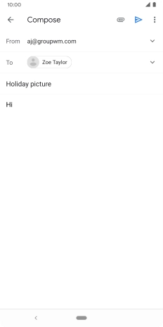 Press the attachment icon. Press the attachment icon.