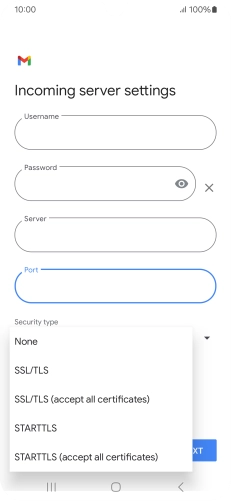 Press SSL/TLS. Press SSL/TLS.
