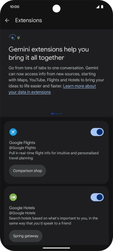 Press the indicator next to the required extension to turn on the function. Press the indicator next to the required extension to turn on the function.