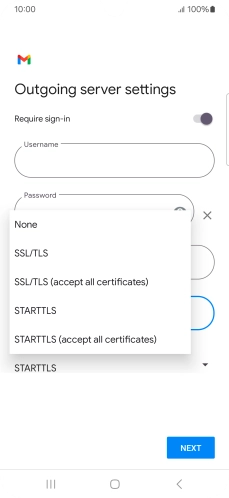 Press SSL/TLS. Press SSL/TLS.