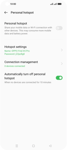 Press Hotspot settings. Press Hotspot settings.