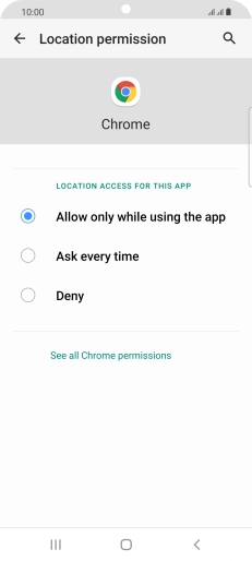 Press the required setting. Press the required setting.