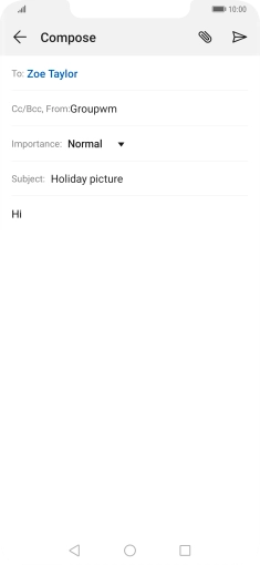 Press the attachment icon. Press the attachment icon.