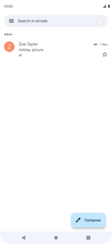 Press the email account icon. Press the email account icon.