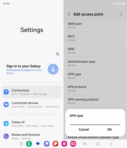 Key in mms and press OK. Key in mms and press OK.