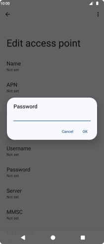 Key in secure and press OK. Key in secure and press OK.