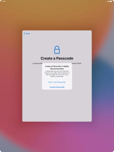 If you turn off the function, press Don't Use Passcode. If you turn off the function, press Don't Use Passcode.