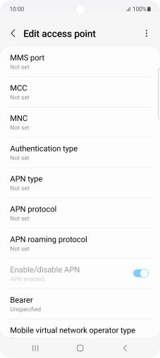 Press MMS port. Press MMS port.