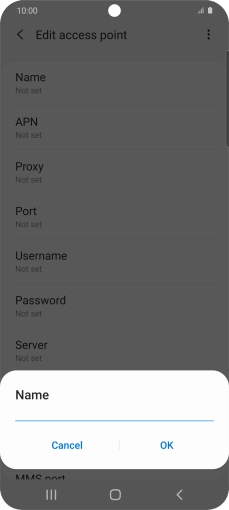 Key in EE Internet and press OK. Key in EE Internet and press OK.