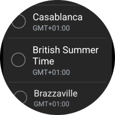 Press the required time zone. Press the required time zone.