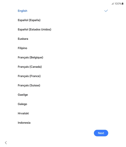 Press the required language. Press the required language.