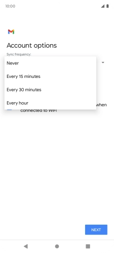 Press the required setting. Press the required setting.