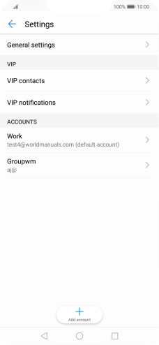 Press the required email account. Press the required email account.