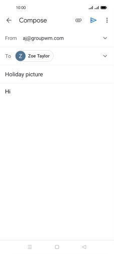 Press the attachment icon. Press the attachment icon.