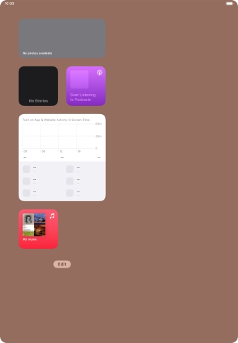 Press and hold the required widget until a pop-up menu is displayed. Press and hold the required widget until a pop-up menu is displayed.