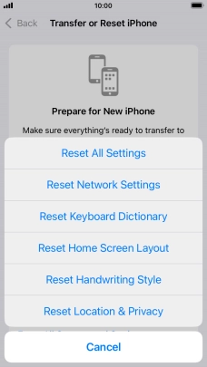 Press Reset All Settings. Press Reset All Settings.