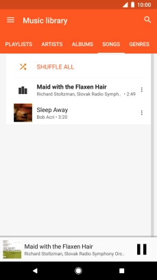 Press the song title at the bottom of the screen. Press the song title at the bottom of the screen.