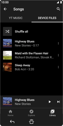 Press the required audio file. Press the required audio file.