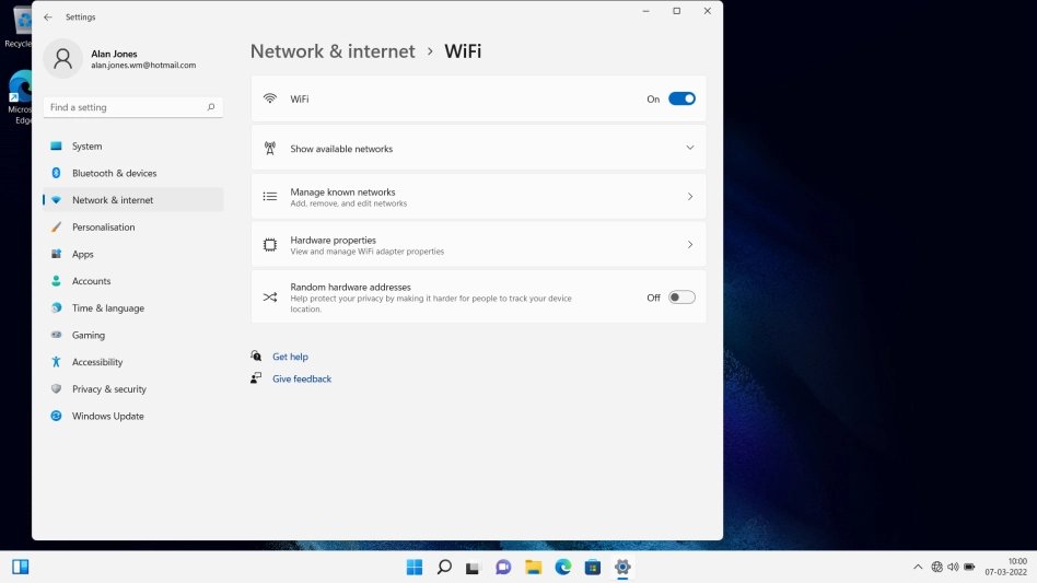 Click Show available networks. Click Show available networks.