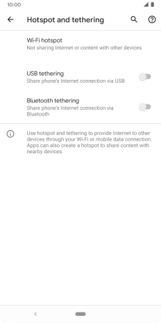 Press Wi-Fi hotspot. Press Wi-Fi hotspot.