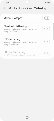 Press Mobile Hotspot. Press Mobile Hotspot.