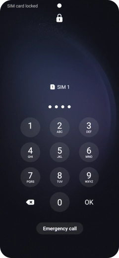 If your SIM is locked, key in your PIN and press OK. The default PIN is 1111. If your SIM is locked, key in your PIN and press OK. The default PIN is 1111.