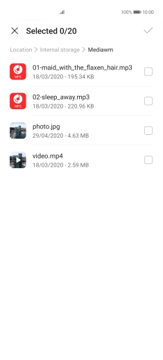 Press the required file. Press the required file.