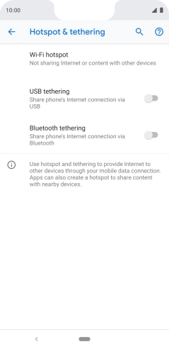 Press Wi-Fi hotspot. Press Wi-Fi hotspot.