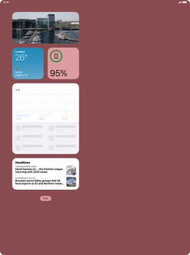 If you're using a Widget Stack: slide up or down on the stack to select the required widget. If you're using a Widget Stack: slide up or down on the stack to select the required widget.