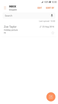 Press the new email message icon. Press the new email message icon.